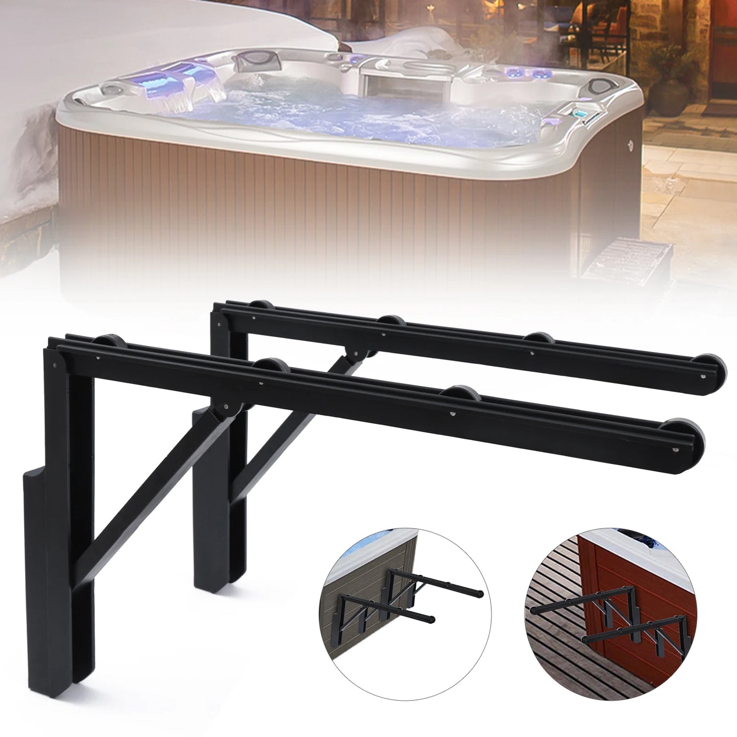 Compact Hot Tub Cover Lifter Rack 76cm 77lb Capacity for Easy Maintenance