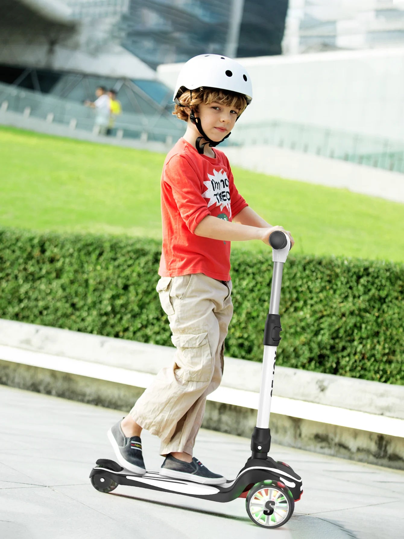Sejoy Kid Kick Scooter Three Wheel LED Flashing Adjustable Lightweight 3-in-1