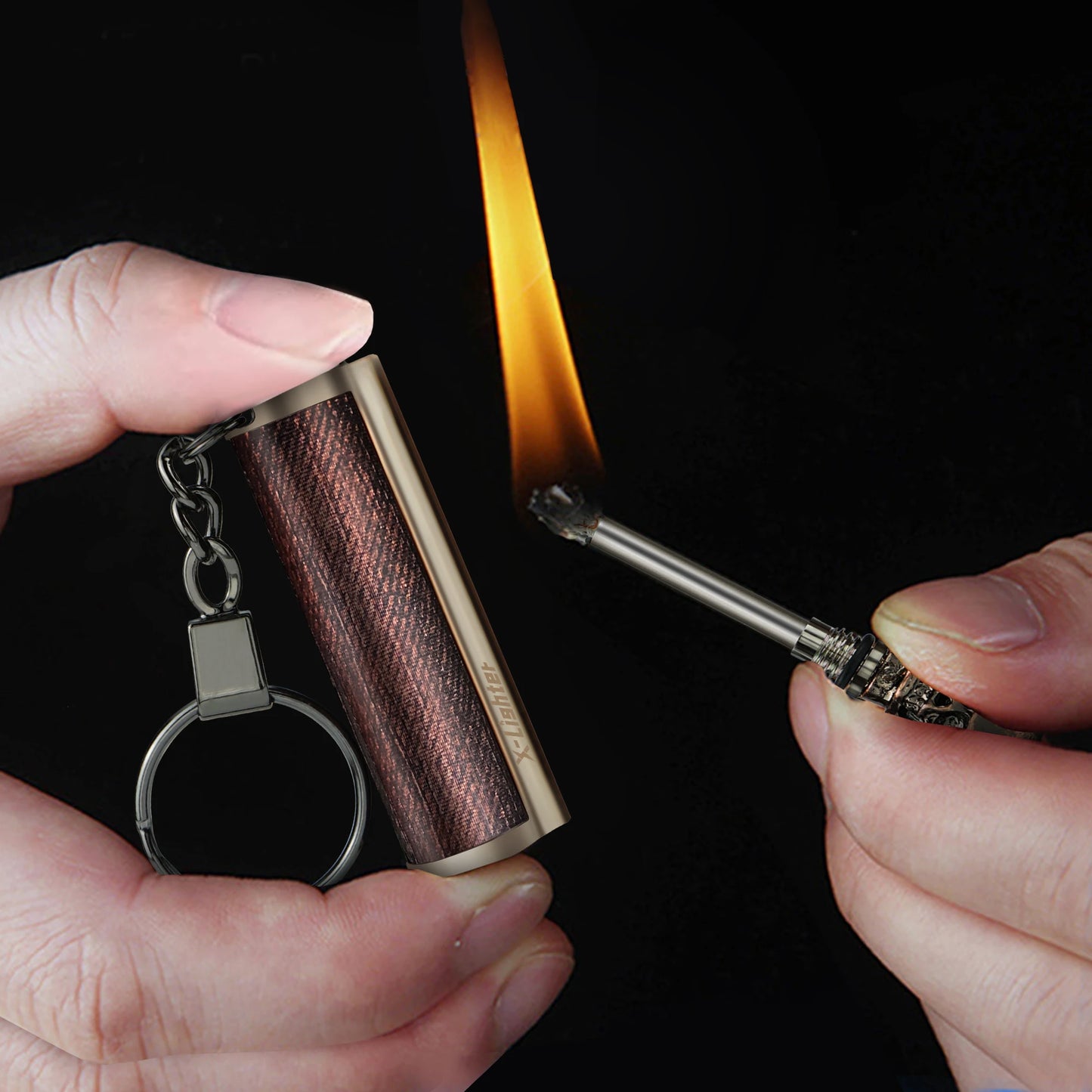4PCS Set Metal Keychain Skull Matches Portable Waterproof Outdoor Emergency Survival Equipment Lighter Gadgets for Men Gifts