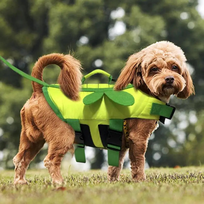 Dog Life Vest Adjustable Handle Waterproof Ripstop Quick Release For Boating
