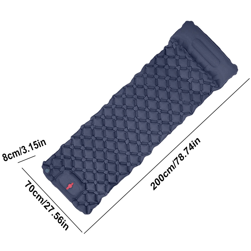 Ultralight Air Mattress Built-in Foot Press Pump Outdoor Camping Inflatable Mattress Travel Bed Air Mattress for Hiking Outdoor