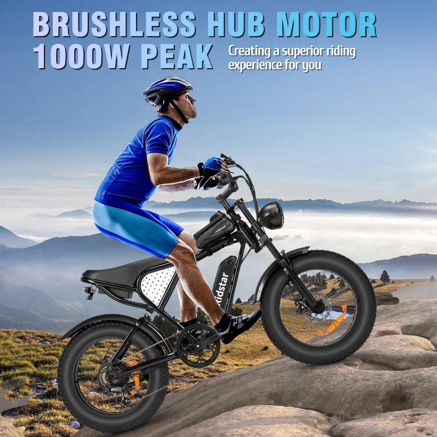 Ridstar Q20 Lite 1200W Fat Tire Electric Bike 48V 15Ah Mechanical Disc Brakes