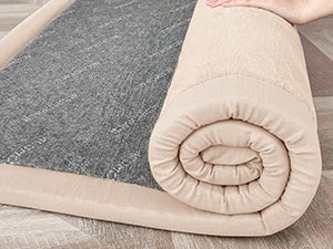 Cream Solid Living Room Carpet Non Slip Rug Bedroom Decor Minimalist Tatami Mat