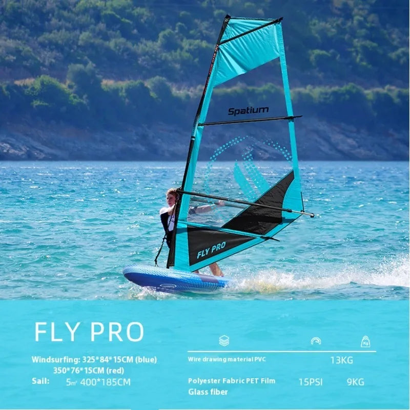 2 in 1 Windsurf Sail and SUP Board Inflatable Surfboard Sailing Kit