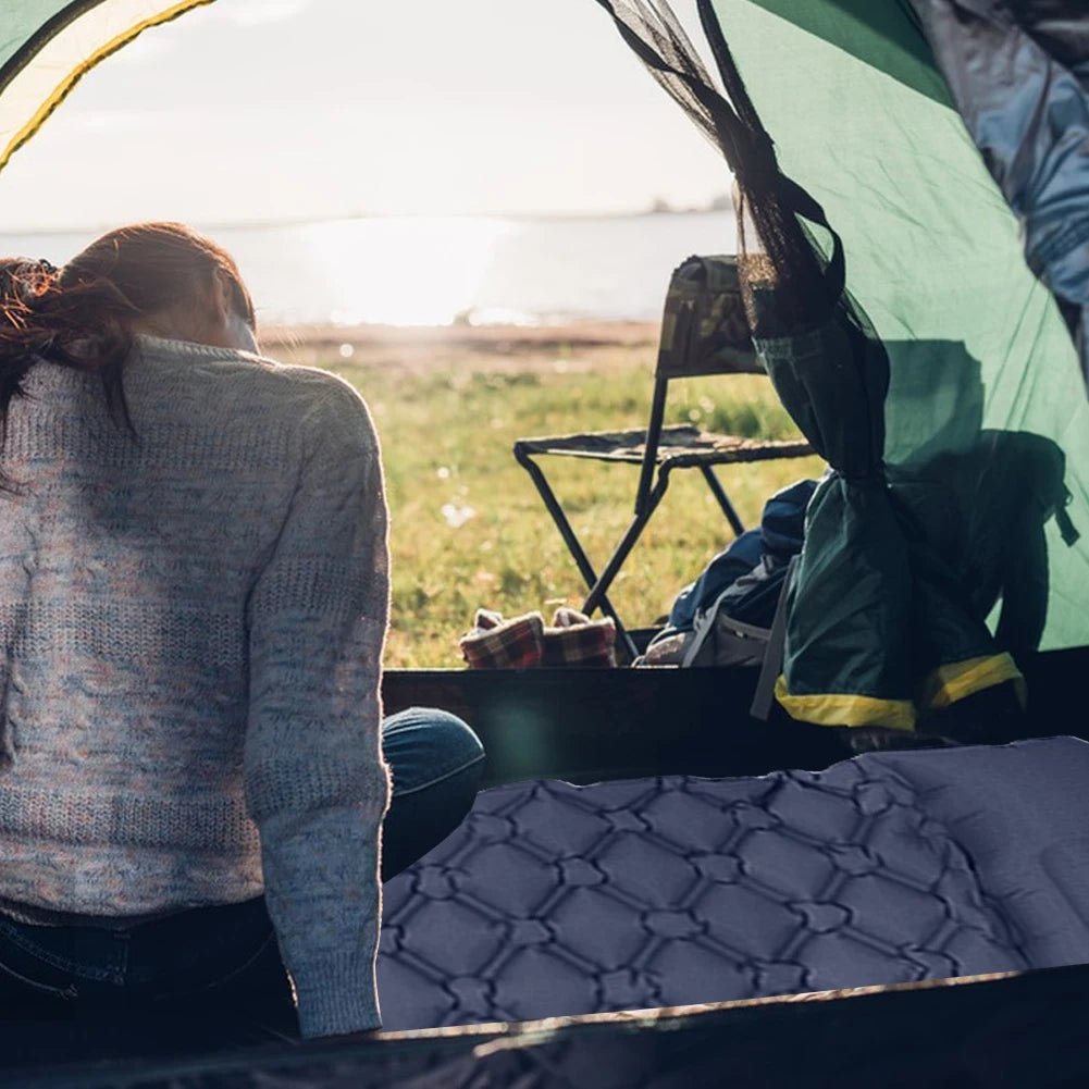 Ultralight Air Mattress Built-in Foot Press Pump Outdoor Camping Inflatable Mattress Travel Bed Air Mattress for Hiking Outdoor