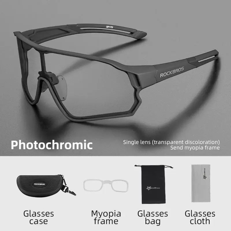 Rockbros Photochromic Cycling Glasses UV400 Protection Ultra Light Eyewear