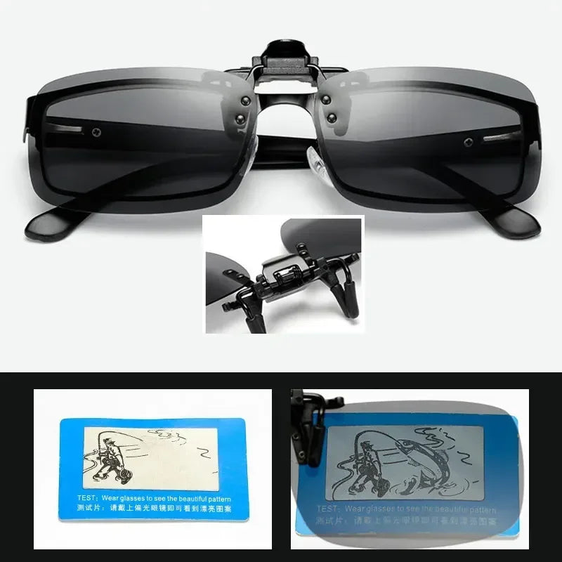 Polarized Sunglasses Clip On Driving Night Vision UV400 Outdoor Shades