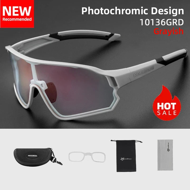 Rockbros Photochromic Cycling Glasses UV400 Protection Ultra Light Eyewear