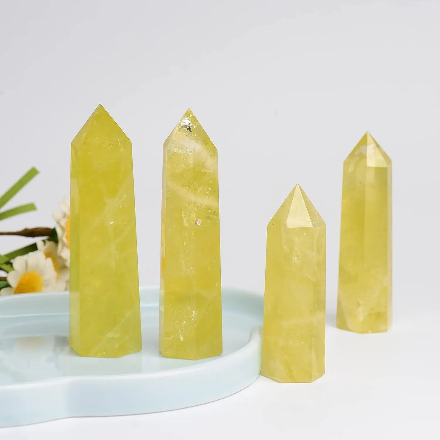 Natural Citrine Crystal Point Wand For Chakra Balancing And Energy Healing