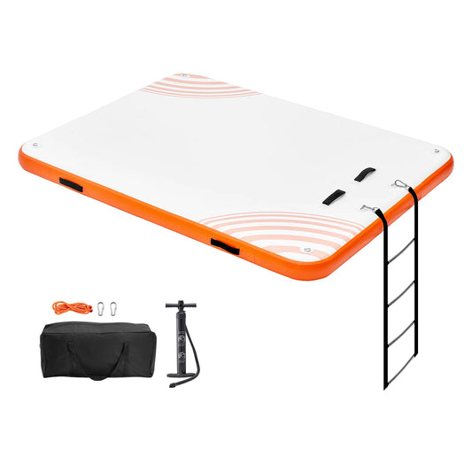 Inflatable Floating Dock With Detachable Ladder Non Slip Pool Platform Island