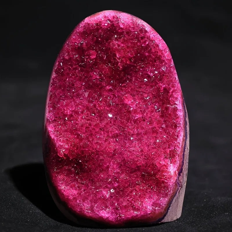 Rose Red Pink Geode Quartz Crystal For Healing And Home Decor 300 To 400g