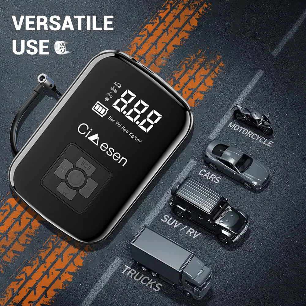 Portable 150 PSI Car Wireless Tire Inflator For Cars Bikes Motorcycles