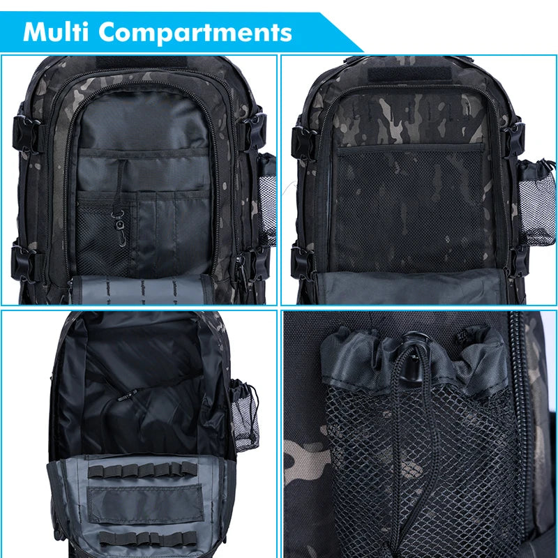Tactical Military Backpack 55 L Molle Daypack Bug Out Bag For Hiking