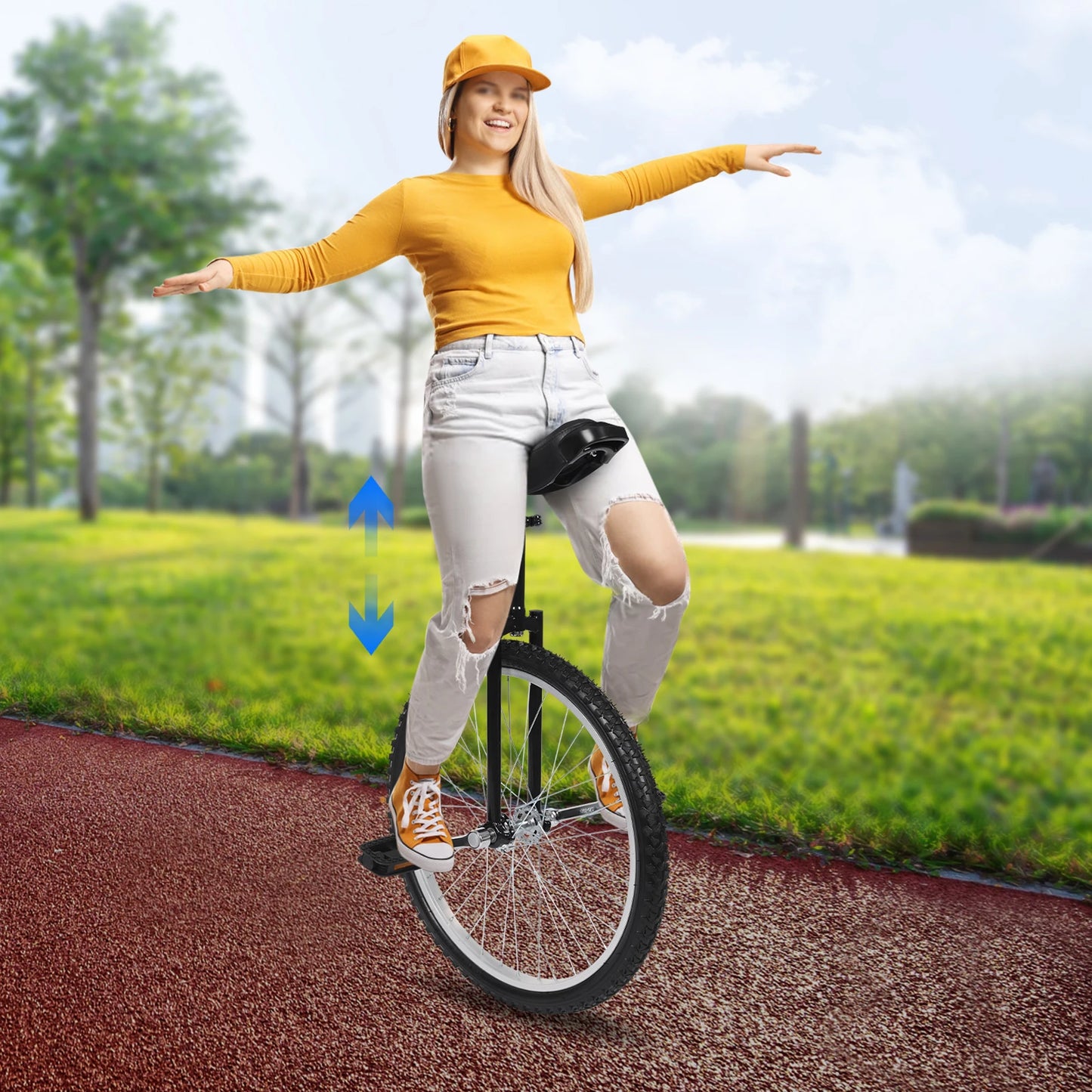 24 Inch Adjustable Steel Unicycle Balance Training
