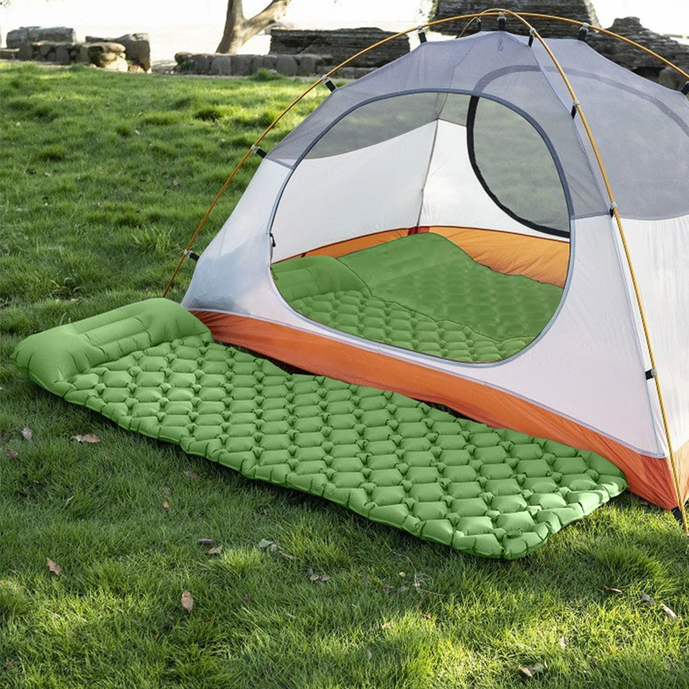 Ultralight Air Mattress Built-in Foot Press Pump Outdoor Camping Inflatable Mattress Travel Bed Air Mattress for Hiking Outdoor