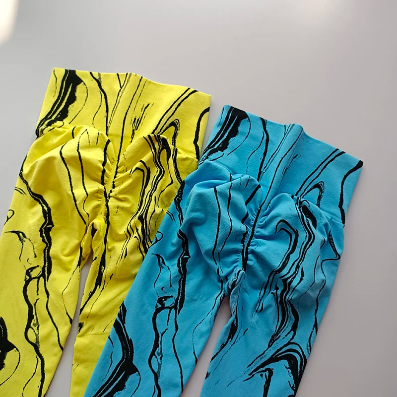 Printed High Waist Seamless Leggings Quick Dry Yoga Pants