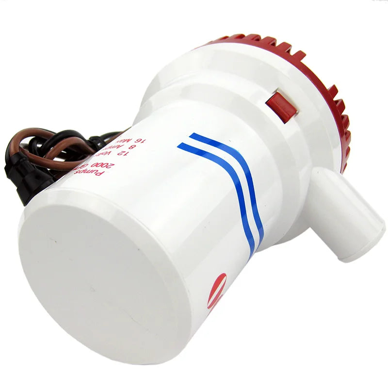 Non Automatic 2000 GPH Submersible Bilge Pump 12V Heavy Duty for Boats