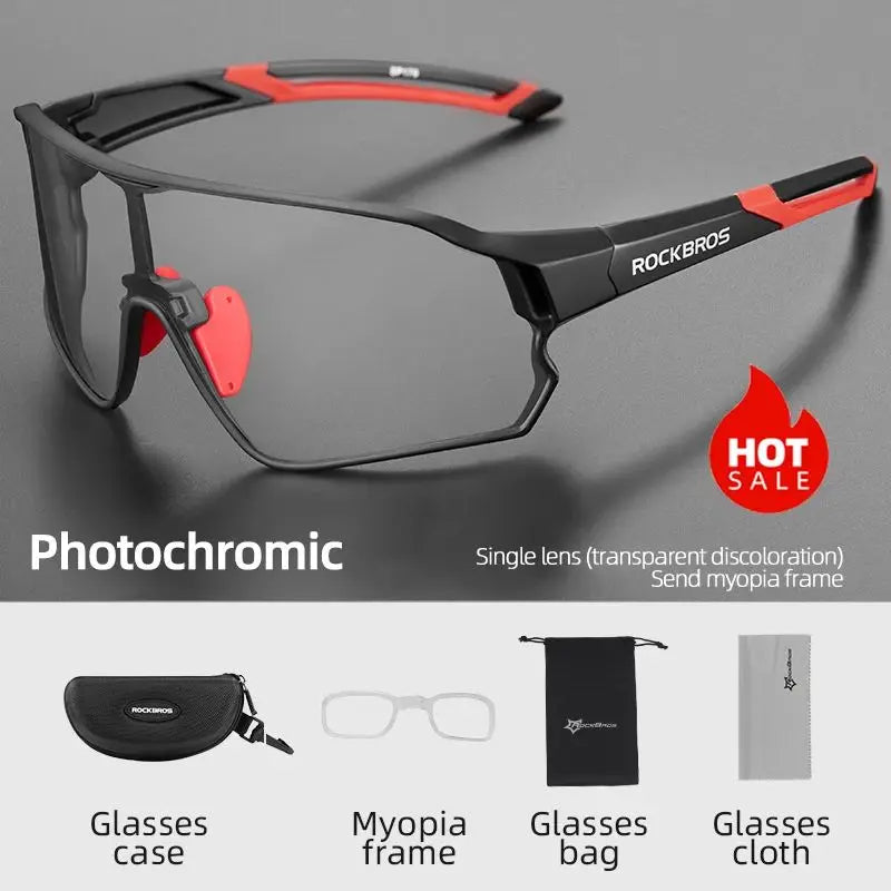 Rockbros Photochromic Cycling Glasses UV400 Protection Ultra Light Eyewear