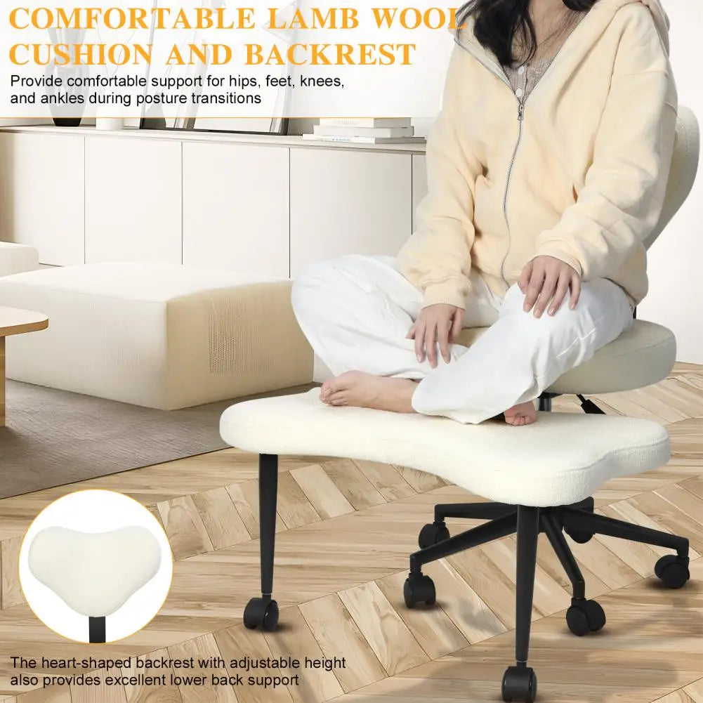 Yoga Chair with Back Support and Wheels for Meditation and Home Office Use