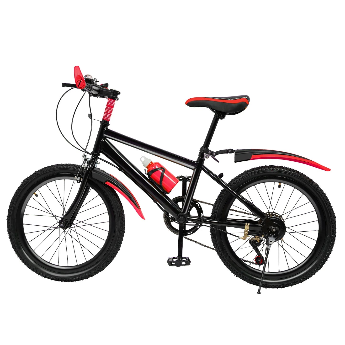 20 Inch Mountain Bike 7 Speed Kids Bicycle Dual Disc Brakes Unisex Children's Bicycle Height Adjustable MTB Boys Girls Riding Bike