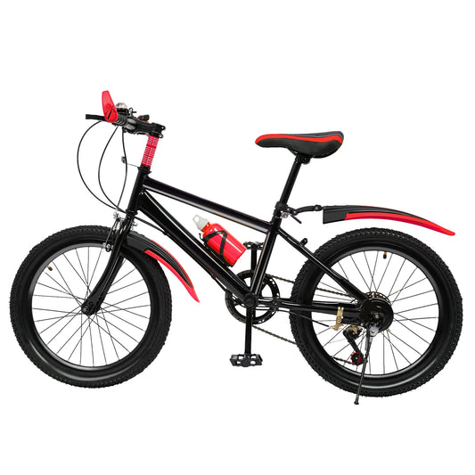 20 Inch Mountain Bike 7 Speed Kids Bicycle Dual Disc Brakes Unisex Children's Bicycle Height Adjustable MTB Boys Girls Riding Bike