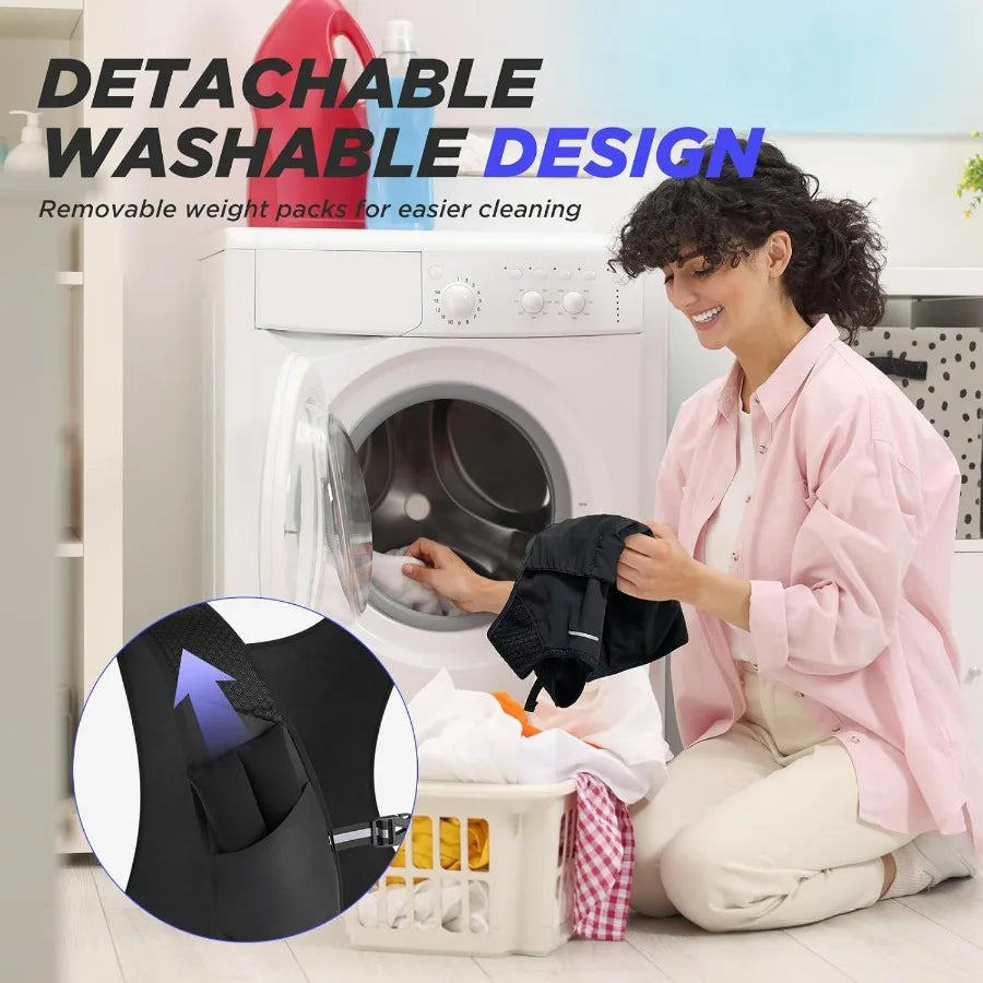 Adjustable Weighted Vest 2 To 10 Lbs Soft Washable For Women Men Large Pocket