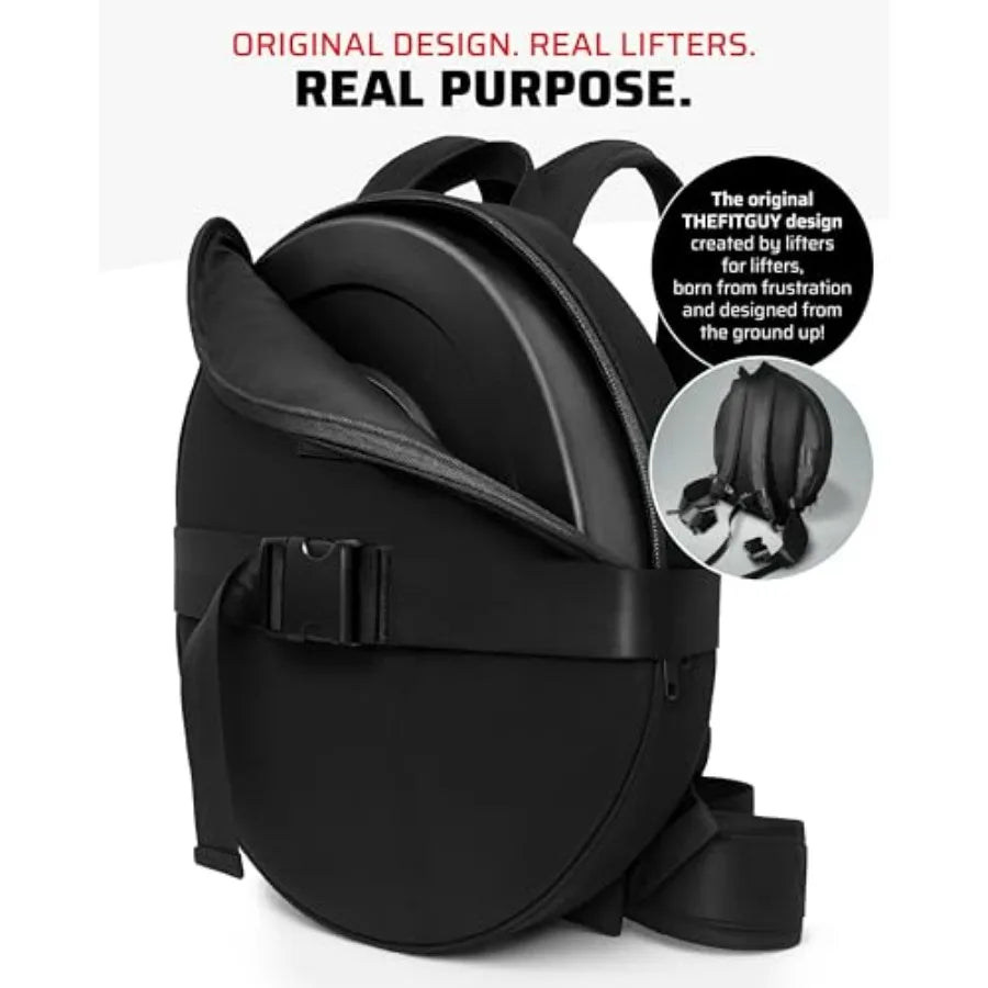 Weighted Gym Backpack Plate Carrier For Pushups Squats Calf Raises 17.5 Diameter