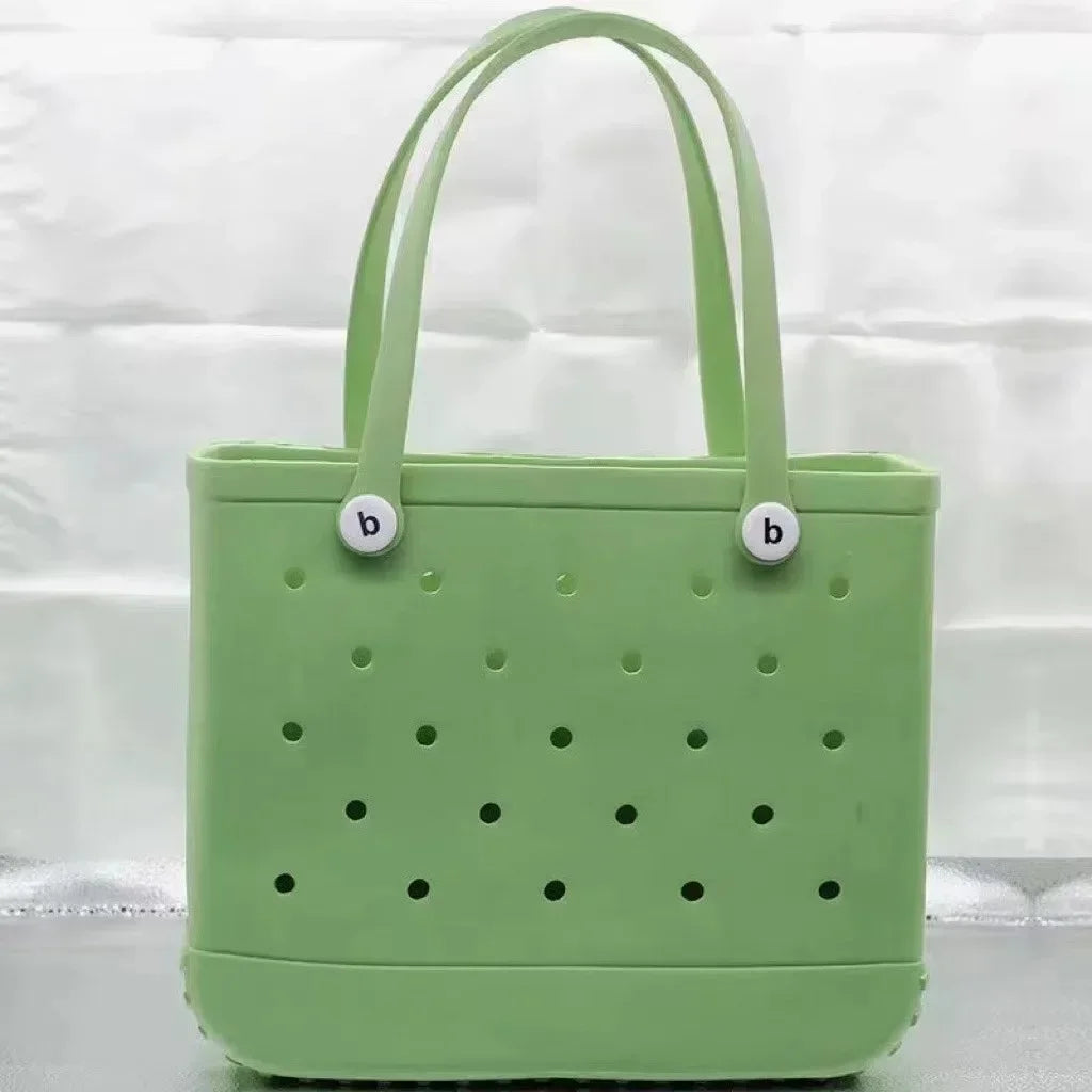 XL Waterproof Beach Bag for Women EVA Rubber Tote Storage Basket Travel Handbag