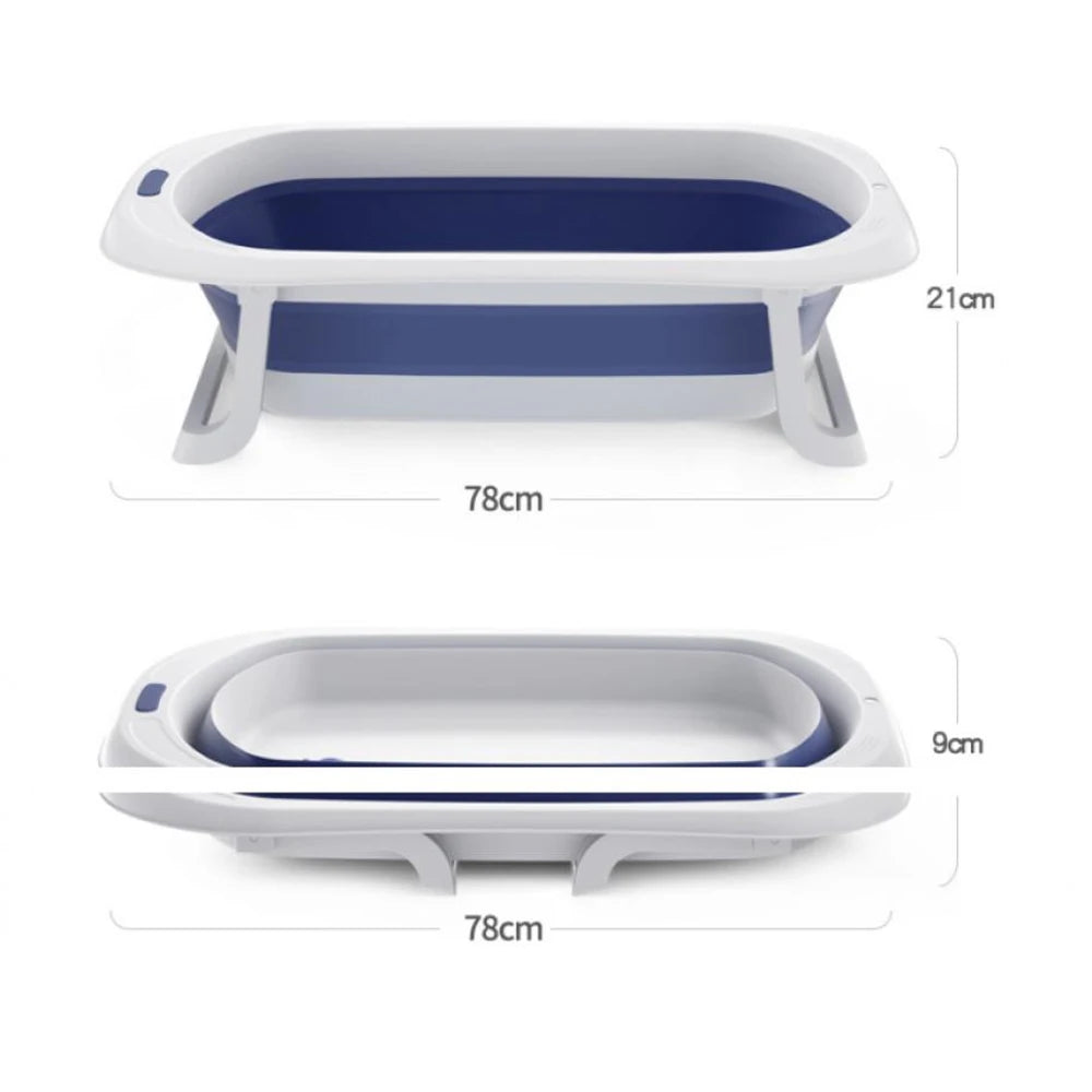 Foldable Baby Bathtub Portable Travel Tub for Infants and Toddlers with Cushion