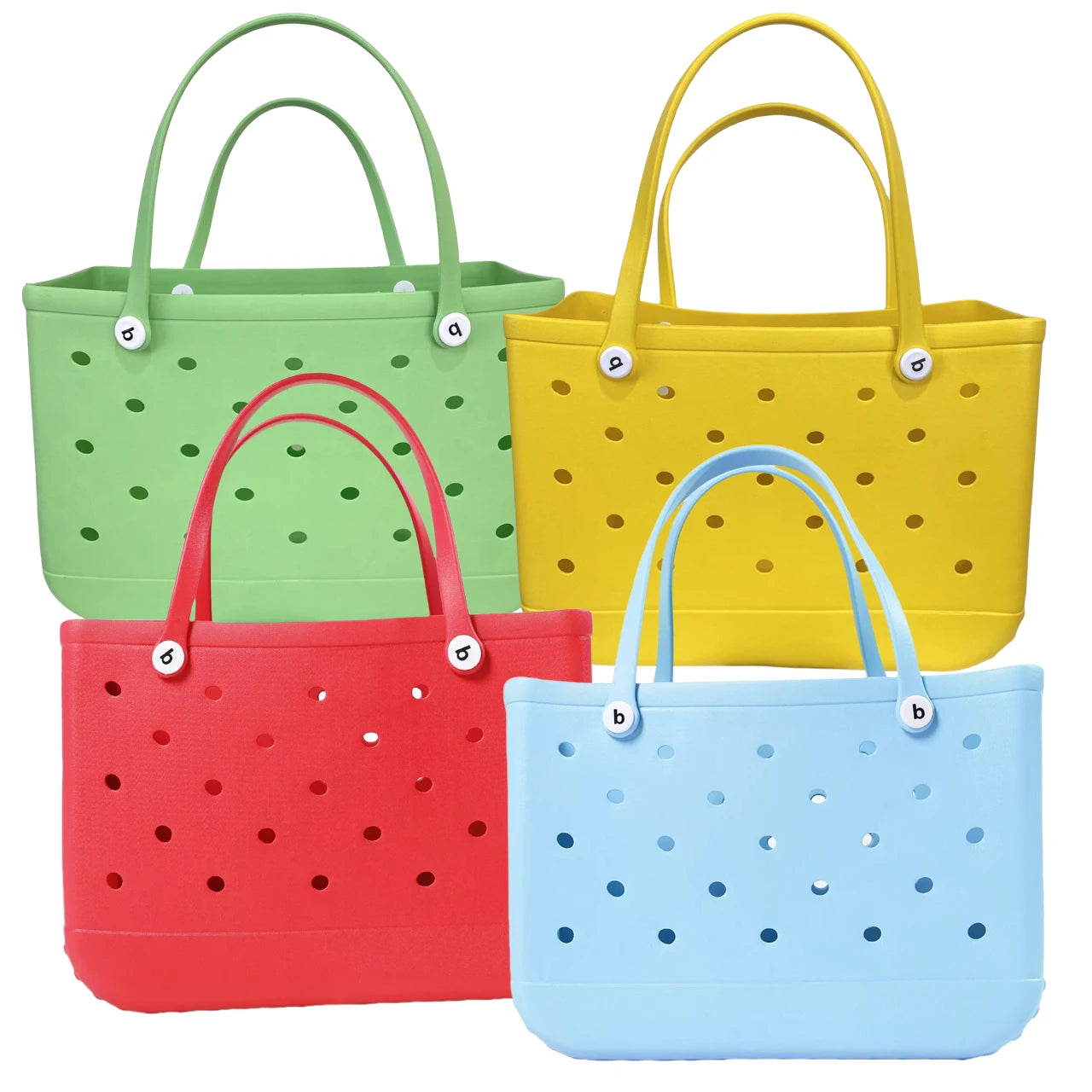 XL Waterproof Beach Bag for Women EVA Rubber Tote Storage Basket Travel Handbag