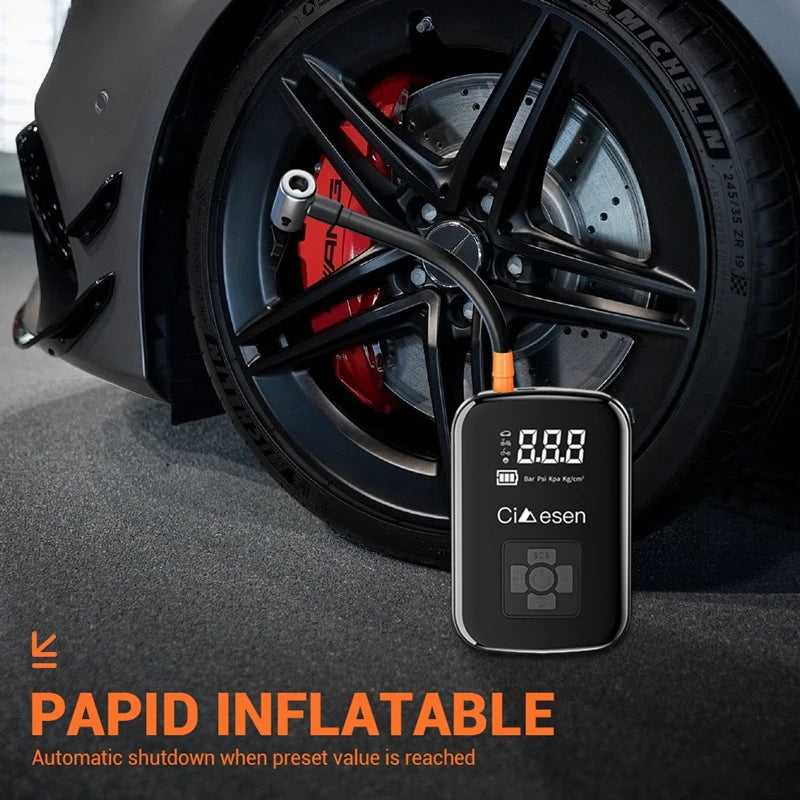 Portable 150 PSI Car Wireless Tire Inflator For Cars Bikes Motorcycles