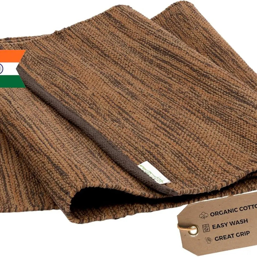 Cotton Yoga Mat Non Slip Hand Woven Foldable Extra Thick For Travel Comfort