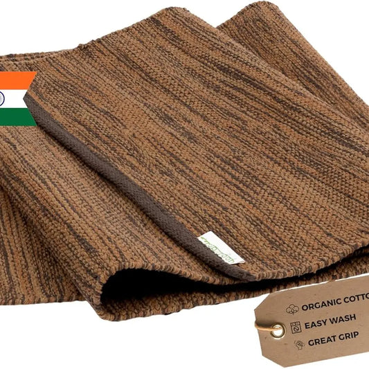 Cotton Yoga Mat Non Slip Hand Woven Foldable Extra Thick For Travel Comfort