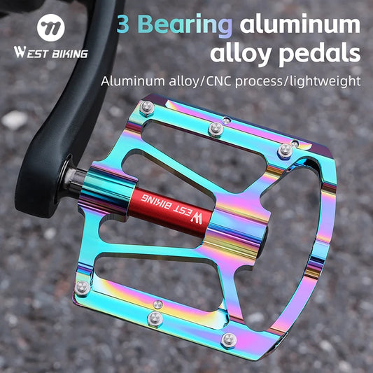 West Biking Ultralight Aluminum Alloy Bicycle Pedal Three Bearing Mountain Road