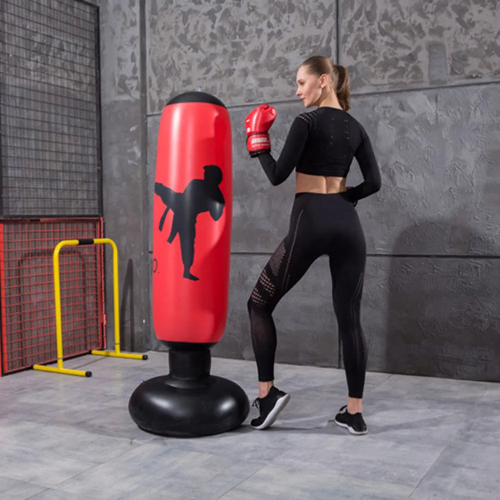 160cm Inflatable Boxing Bag for Adults and Children Punching Kicking Sandbag PVC Tumbler Gym Training Target