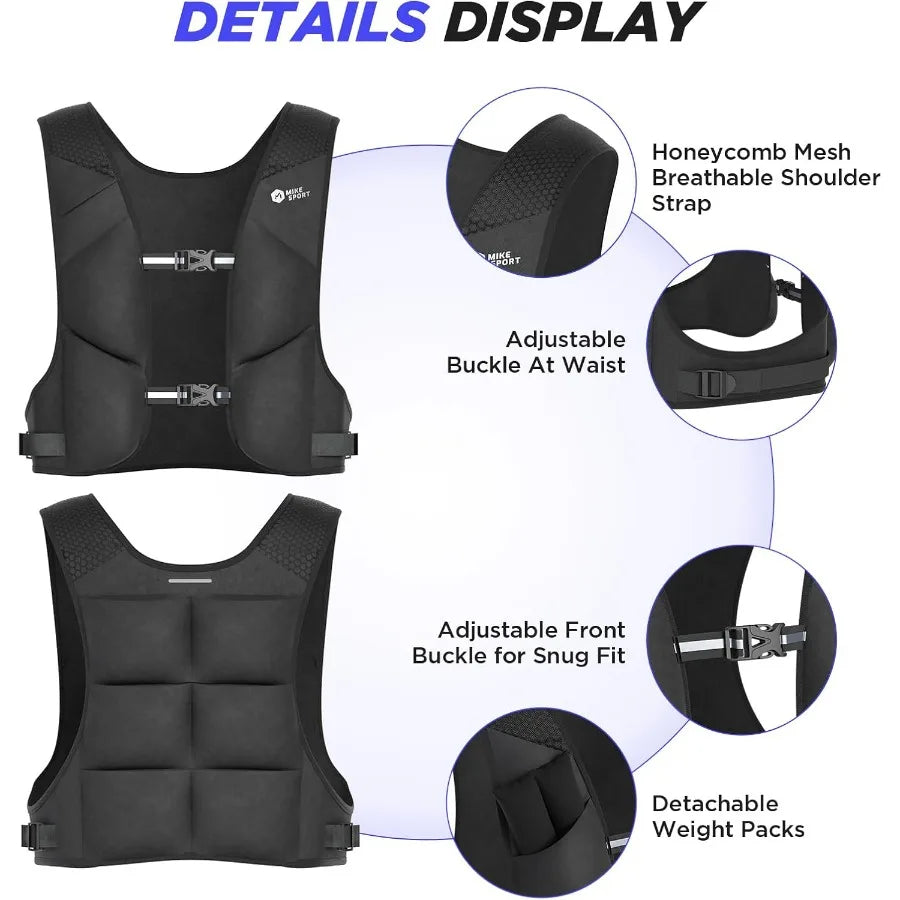 Adjustable Weighted Vest 2 To 10 Lbs Soft Washable For Women Men Large Pocket