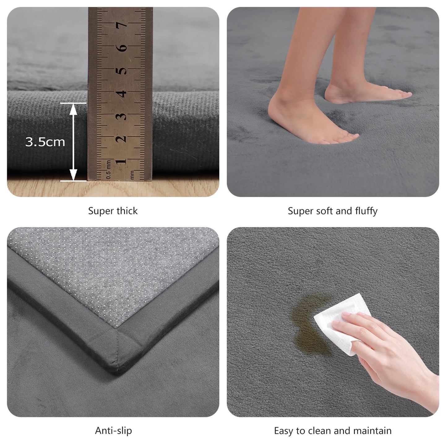 Huloo Sleep Large 1.3 Inch Thick Tatami Baby Crawling Mat Non Slip Nursery Rug