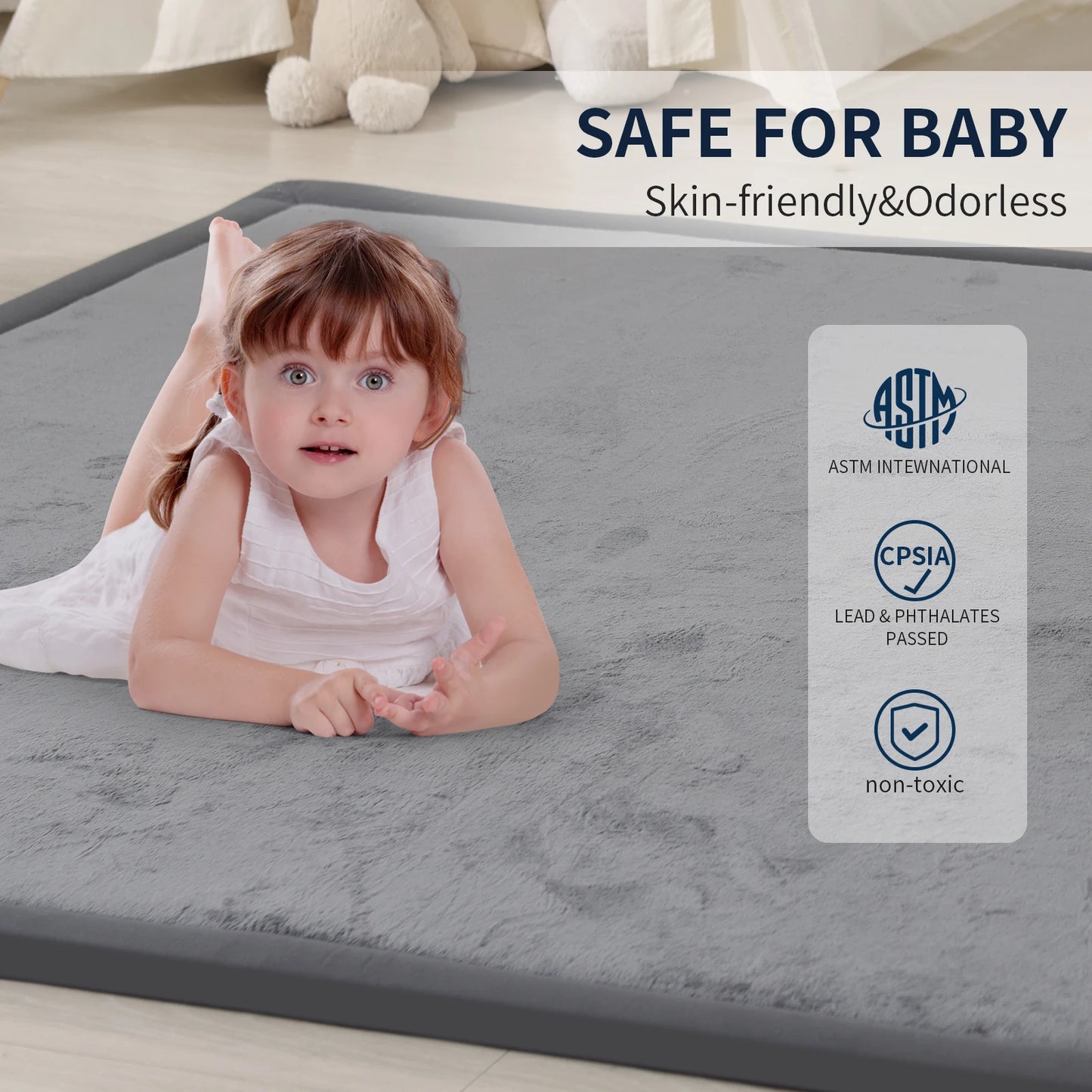Huloo Sleep Large 1.3 Inch Thick Tatami Baby Crawling Mat Non Slip Nursery Rug