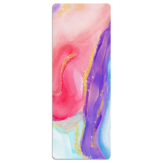 Purple Marble Pattern Yoga Mat Non Slip Fitness Exercise