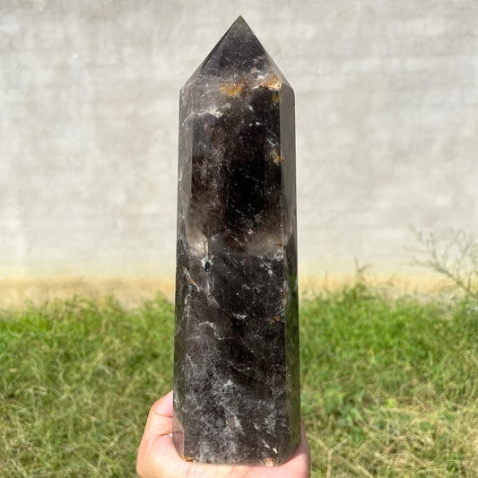 Smokey Quartz Obelisk Wand Crystal Boho Home Decor Gift